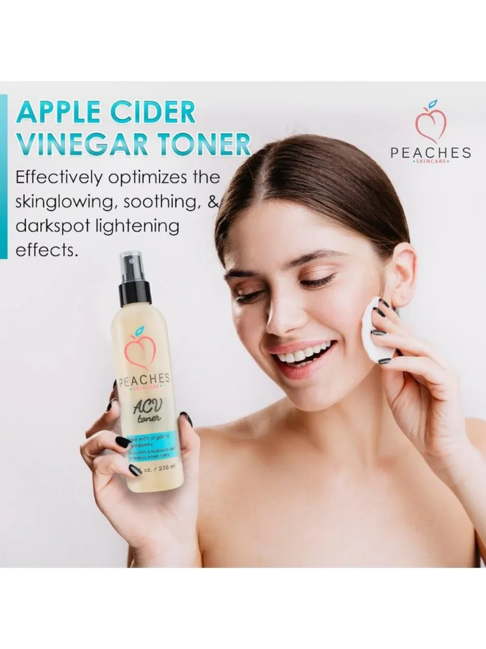 Vegan Apple Cider Vinegar Face Toner with Citrus Extracts - 8 oz Exfoliating